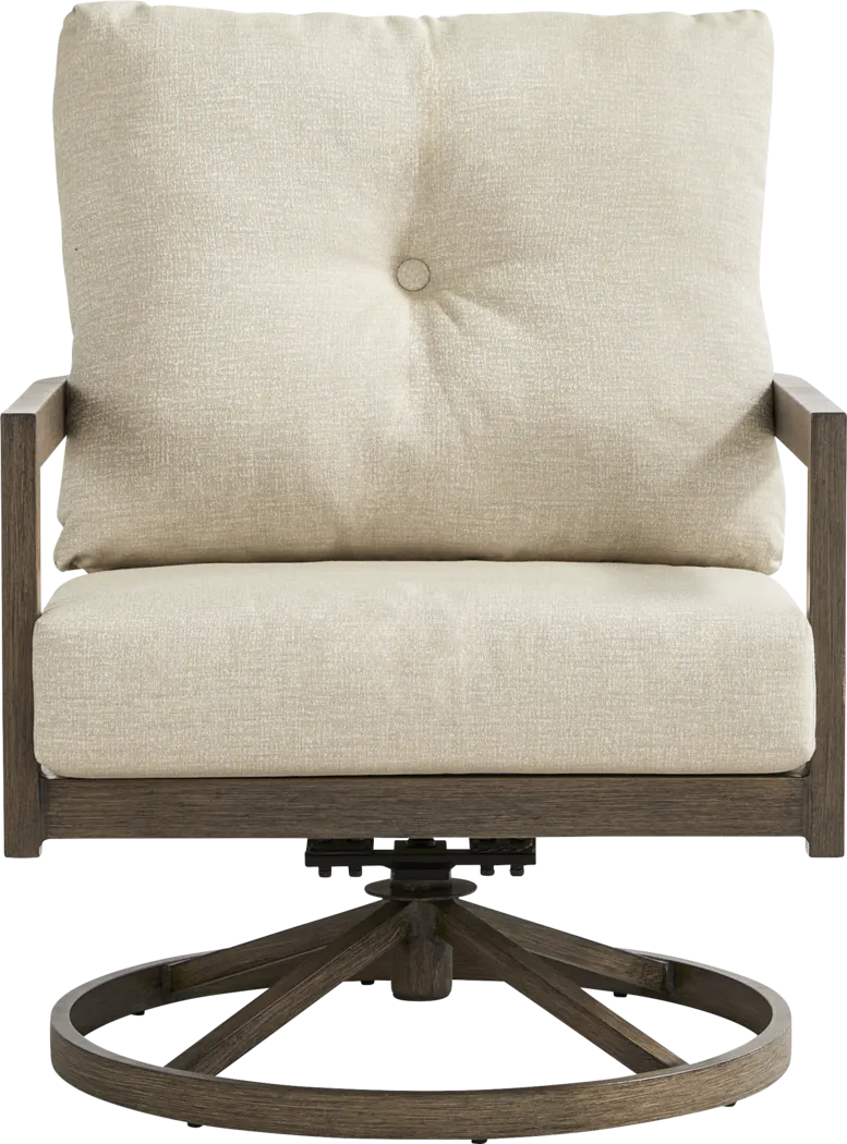 Point Reyes Brown 5 Pc Outdoor Fire Pit Swivel Chat Set - Thumbnail - Image 6