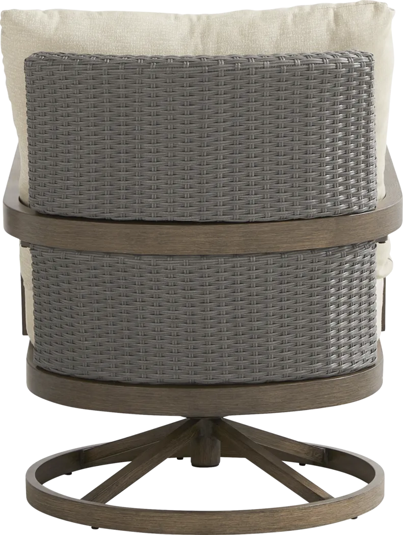 Point Reyes Brown 5 Pc Outdoor Fire Pit Swivel Chat Set - Thumbnail - Image 7