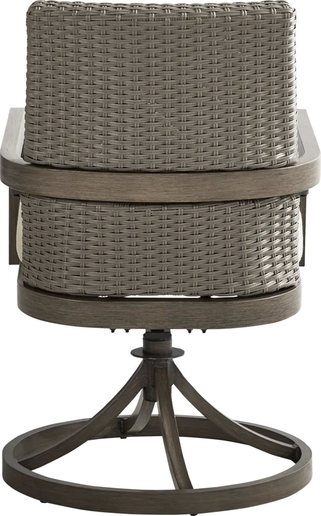 Point Reyes Brown Outdoor Swivel Rocker Dining Chair - Thumbnail - Image 3