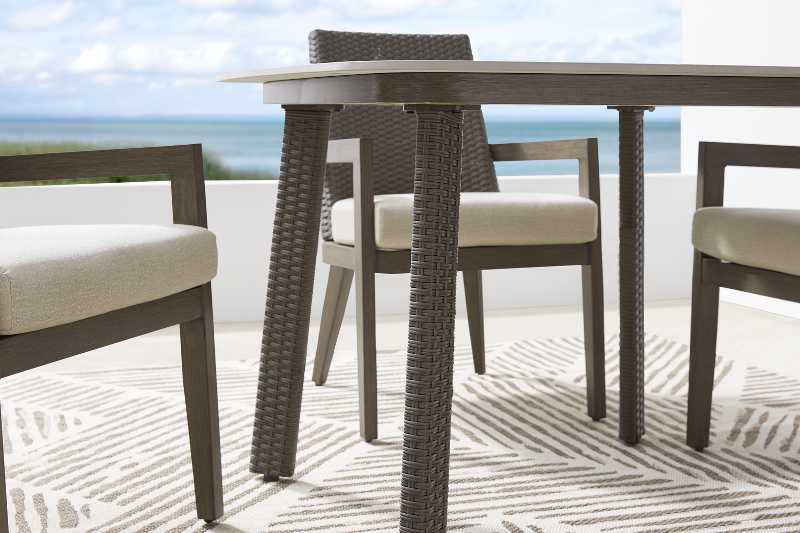Point Reyes Brown Square Outdoor Dining Table - Thumbnail - Image 4