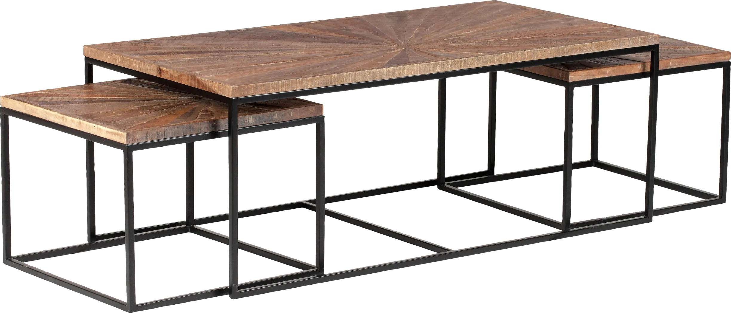 Pointon Brown Nesting Cocktail Table, Set of 3 - Thumbnail - Image 1