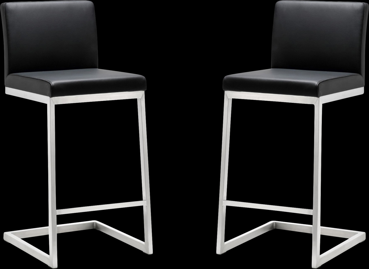 Polaris Black Counter Height Stool, Set of 2 - Thumbnail - Image 1