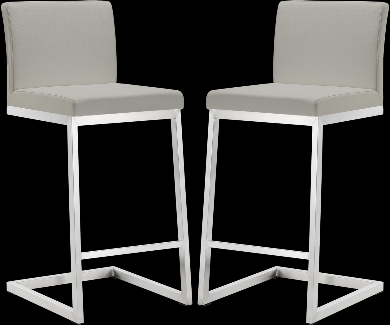 Polaris Light Gray Counter Height Stool, Set of 2 - Thumbnail - Image 1