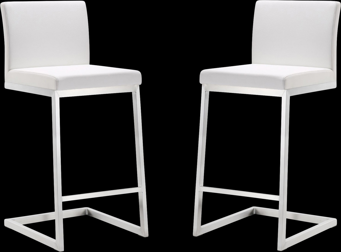 Polaris White Counter Height Stool, Set of 2 - Thumbnail - Image 1