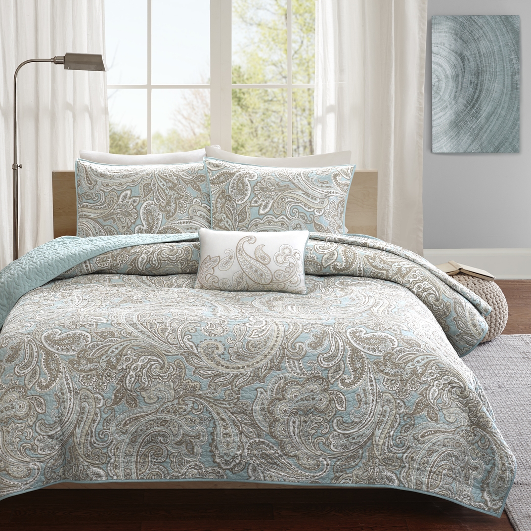 Polymnia Blue 4 Pc King/California King Coverlet Set - Thumbnail - Image 6