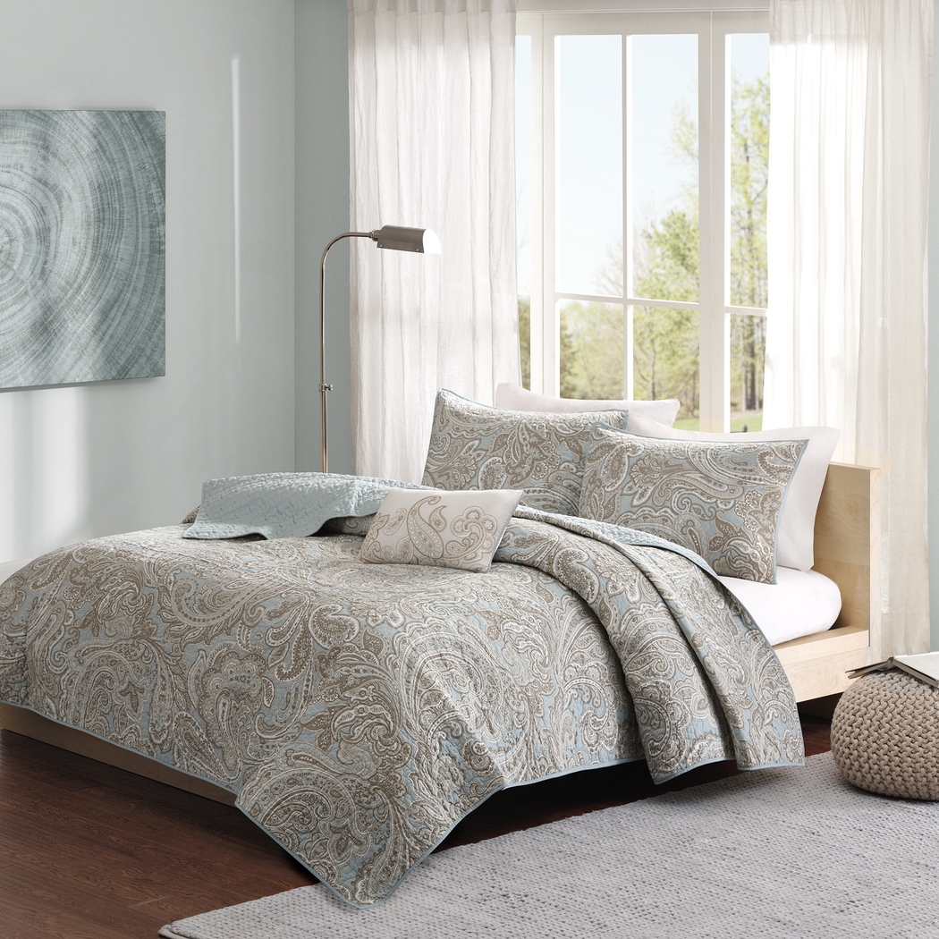 Polymnia Blue 4 Pc King/California King Coverlet Set - Thumbnail - Image 1