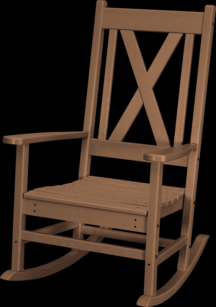 POLYWOOD Braxton Brown Outdoor Rocking Chair - Thumbnail - Image 1