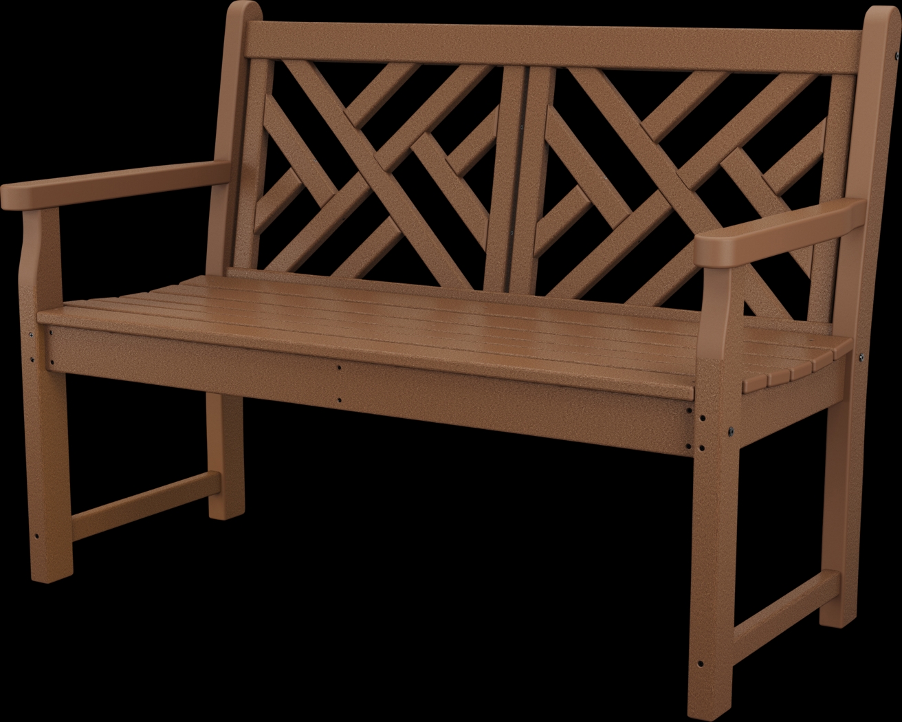 POLYWOOD Chippendale Brown Outdoor Bench - Thumbnail - Image 1
