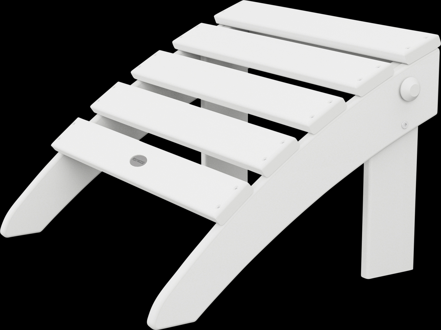 POLYWOOD Classic White Outdoor Folding Ottoman - Thumbnail - Image 1