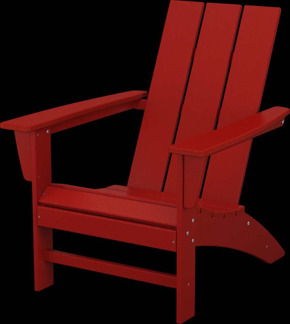 POLYWOOD Modern Red Outdoor Adirondack Chair - Thumbnail - Image 1