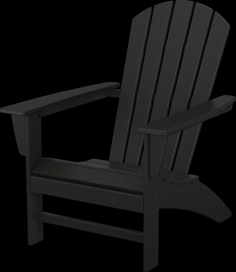 POLYWOOD Nautical Black Outdoor Adirondack Chair - Thumbnail - Image 1