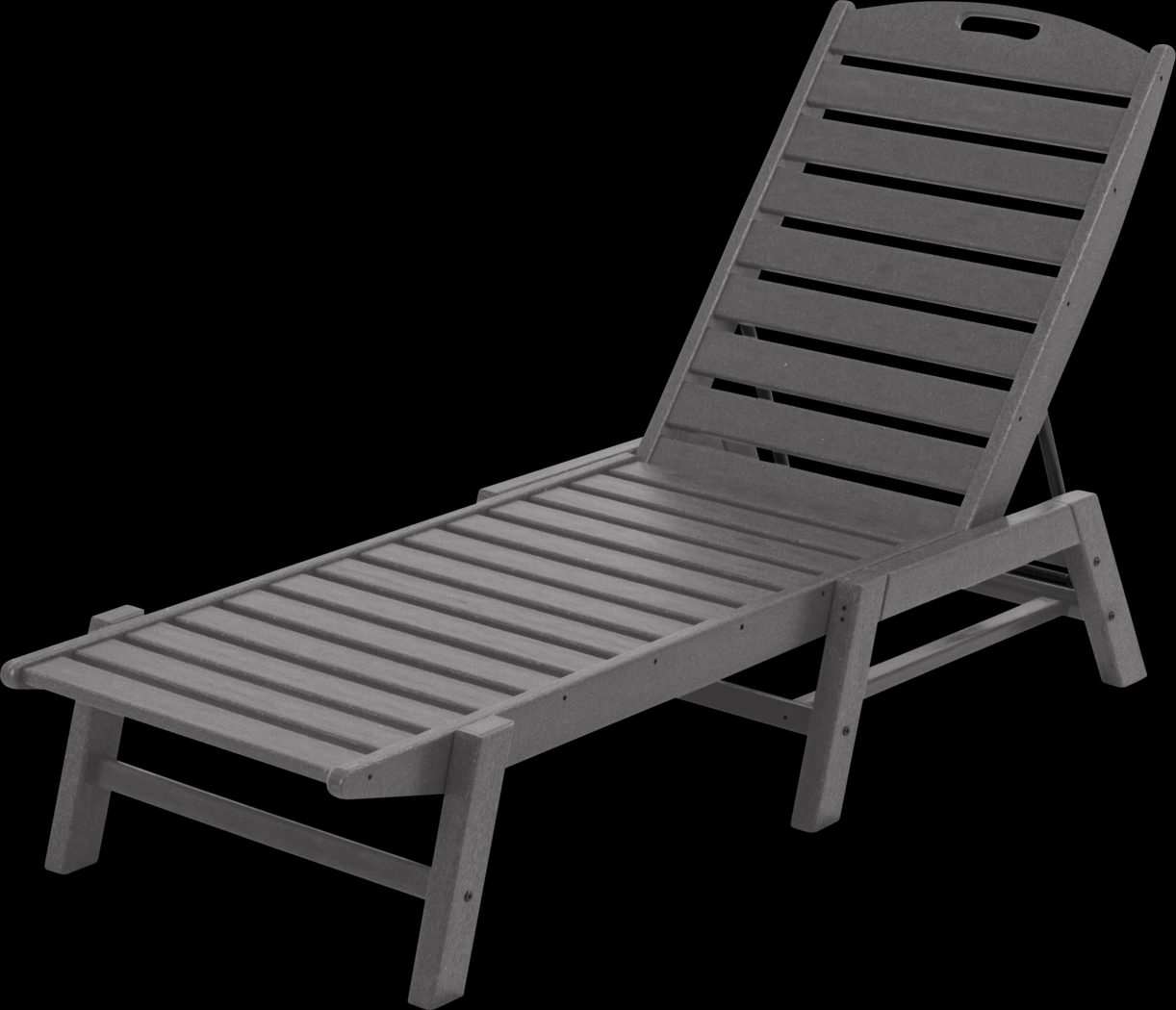 POLYWOOD Nautical Gray Outdoor Chaise - Thumbnail - Image 1
