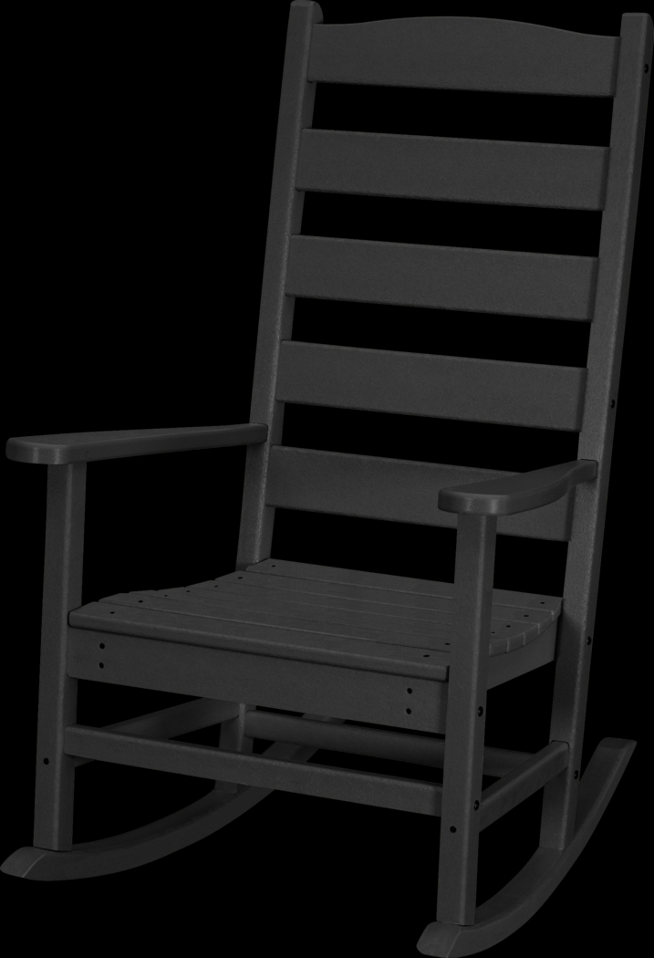 POLYWOOD Shaker Black Outdoor Rocking Chair - Thumbnail - Image 1
