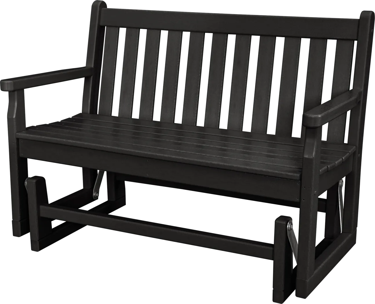 POLYWOOD Traditional Black Outdoor Glider - Thumbnail - Image 1