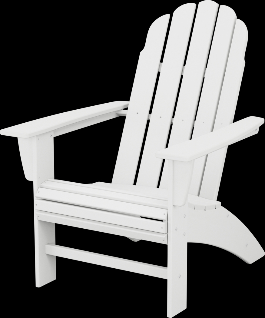 POLYWOOD Vineyard White Outdoor Curveback Adirondack Chair - Thumbnail - Image 1