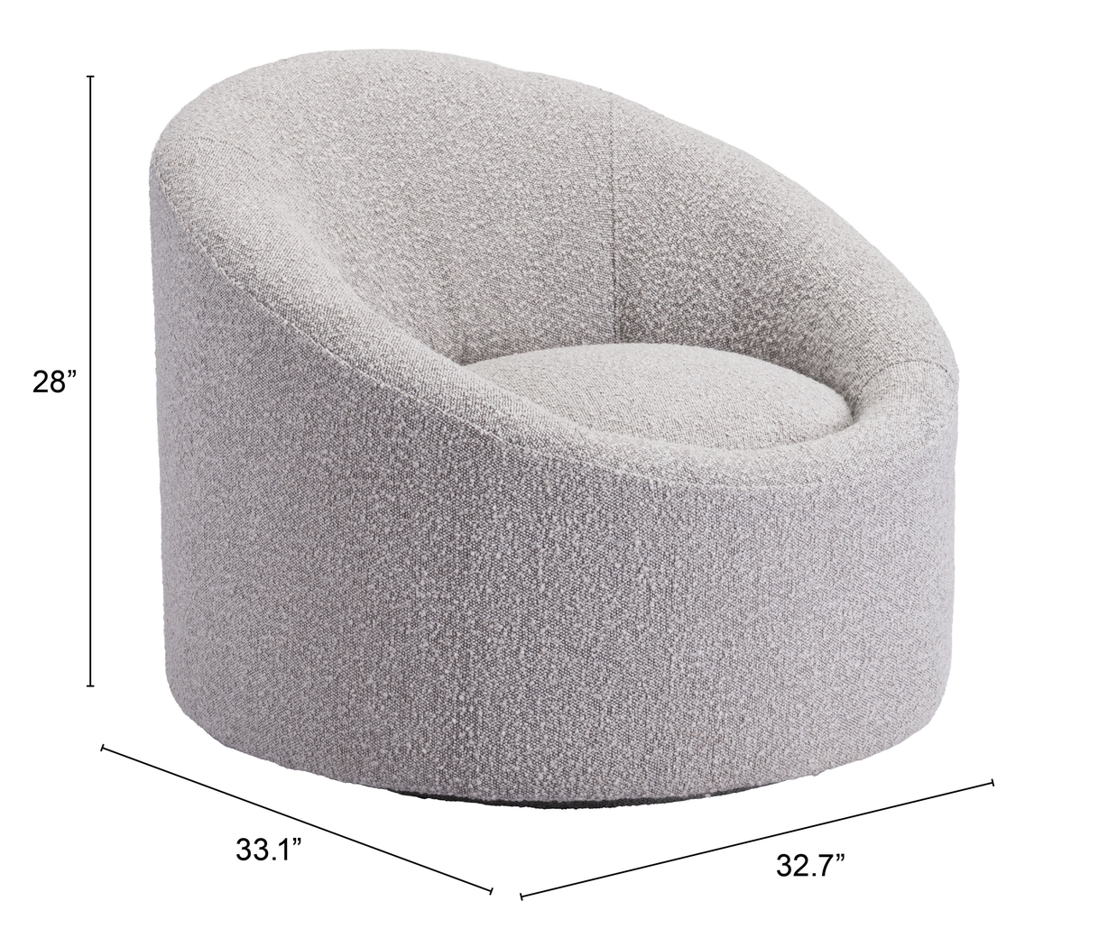 Pommesse Gray Accent Chair - Thumbnail - Image 3