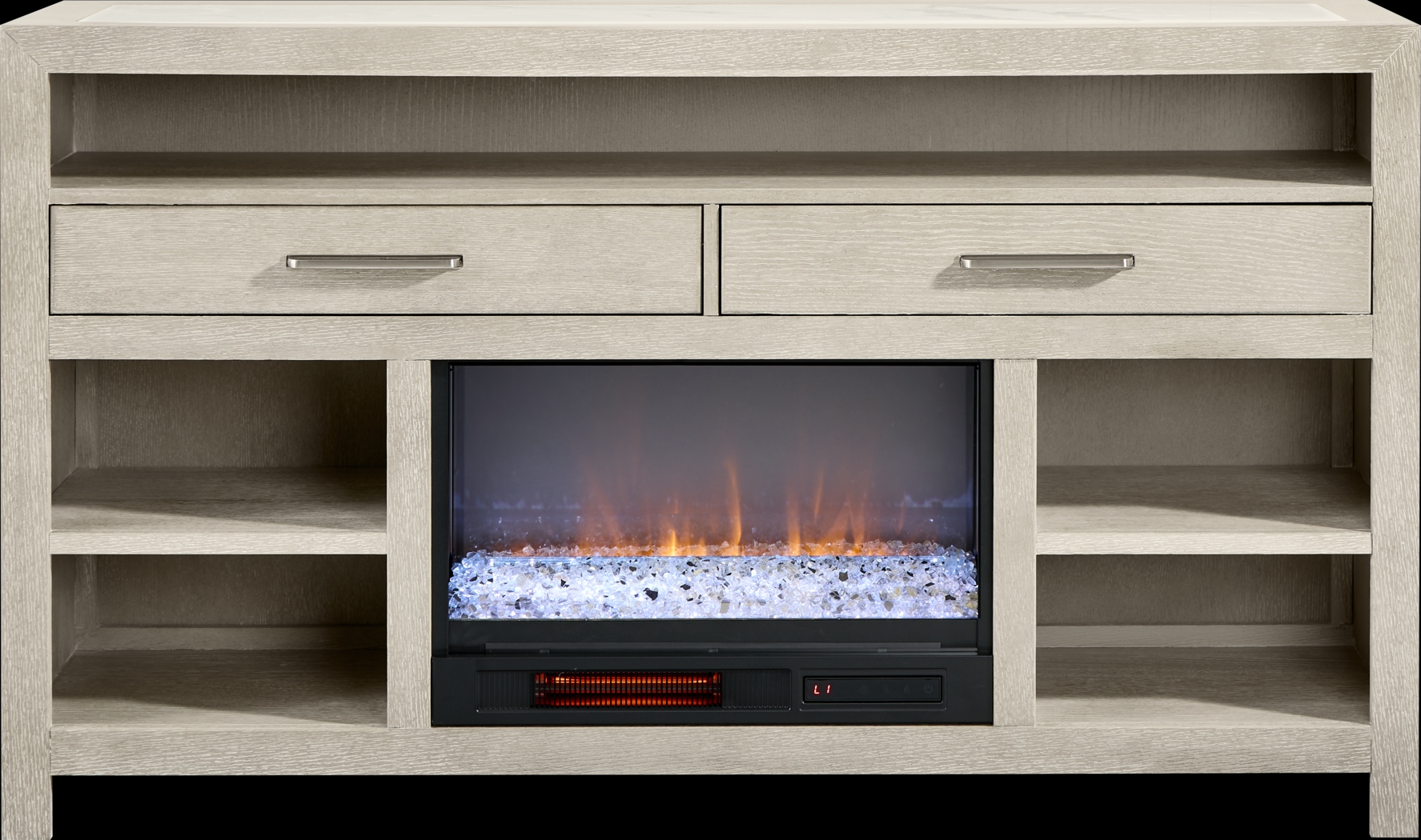 Pompei Gray Server with Electric Fireplace - Thumbnail - Image 1