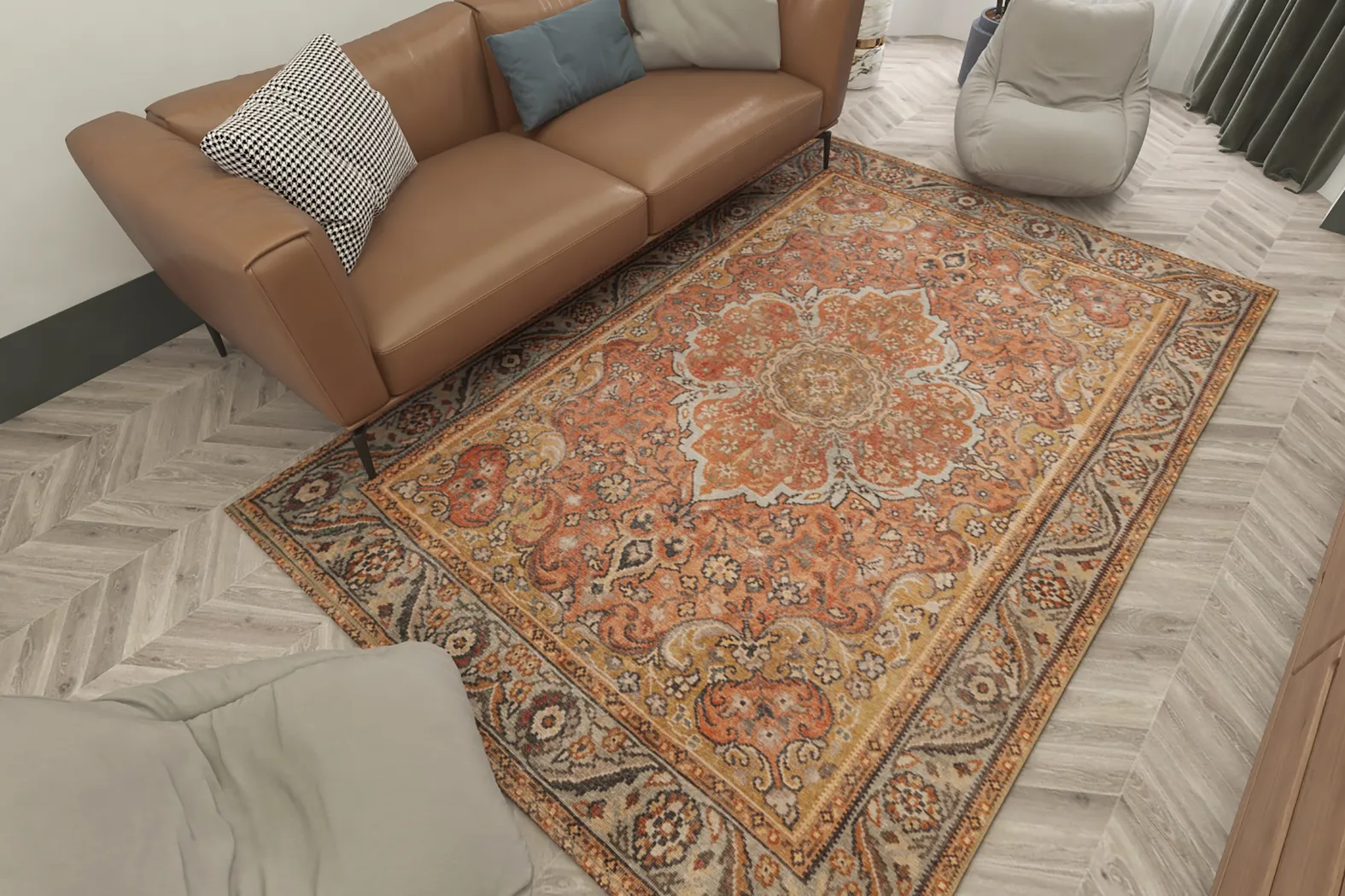 Pongan Rust 7'6 x 9'6 Rug - Thumbnail - Image 2