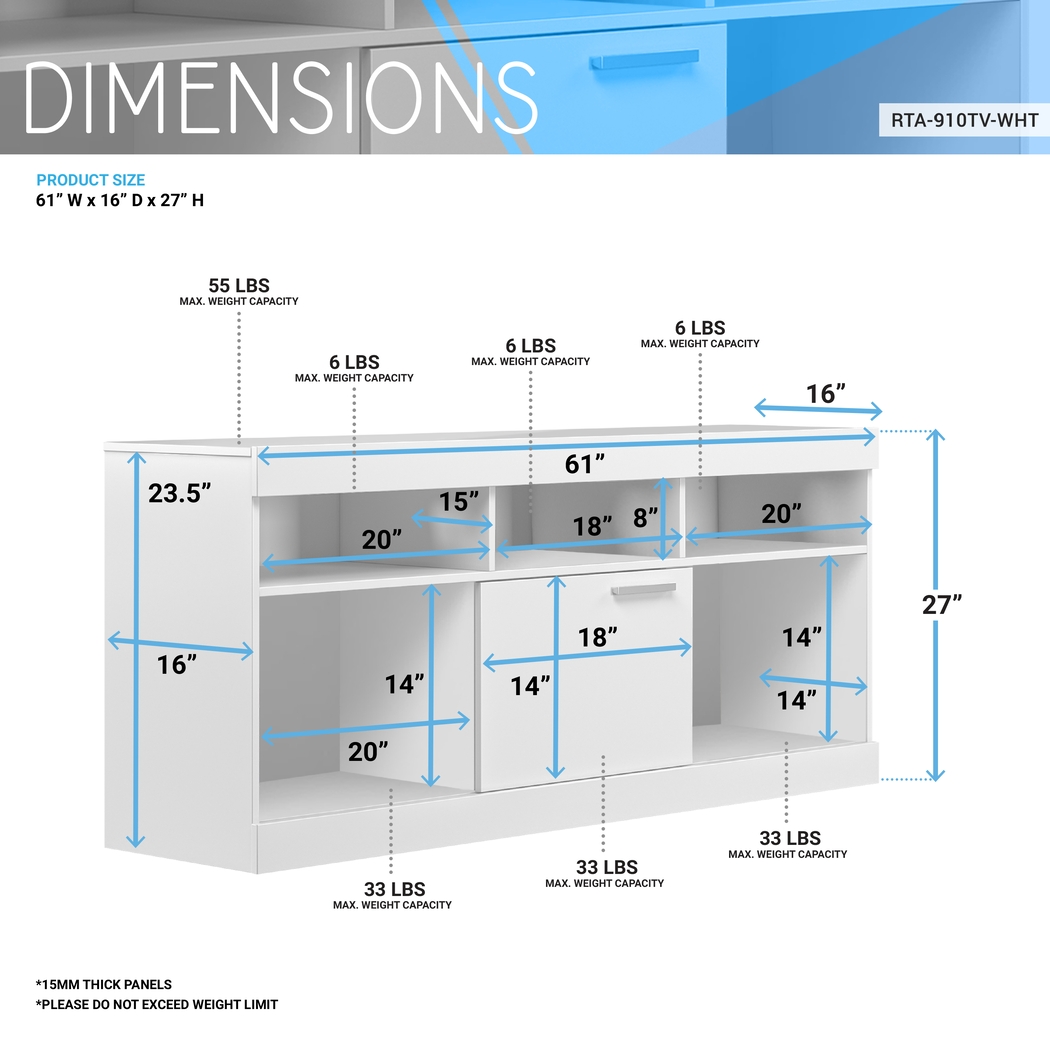 Ponodon White 61in. Console - Thumbnail - Image 4