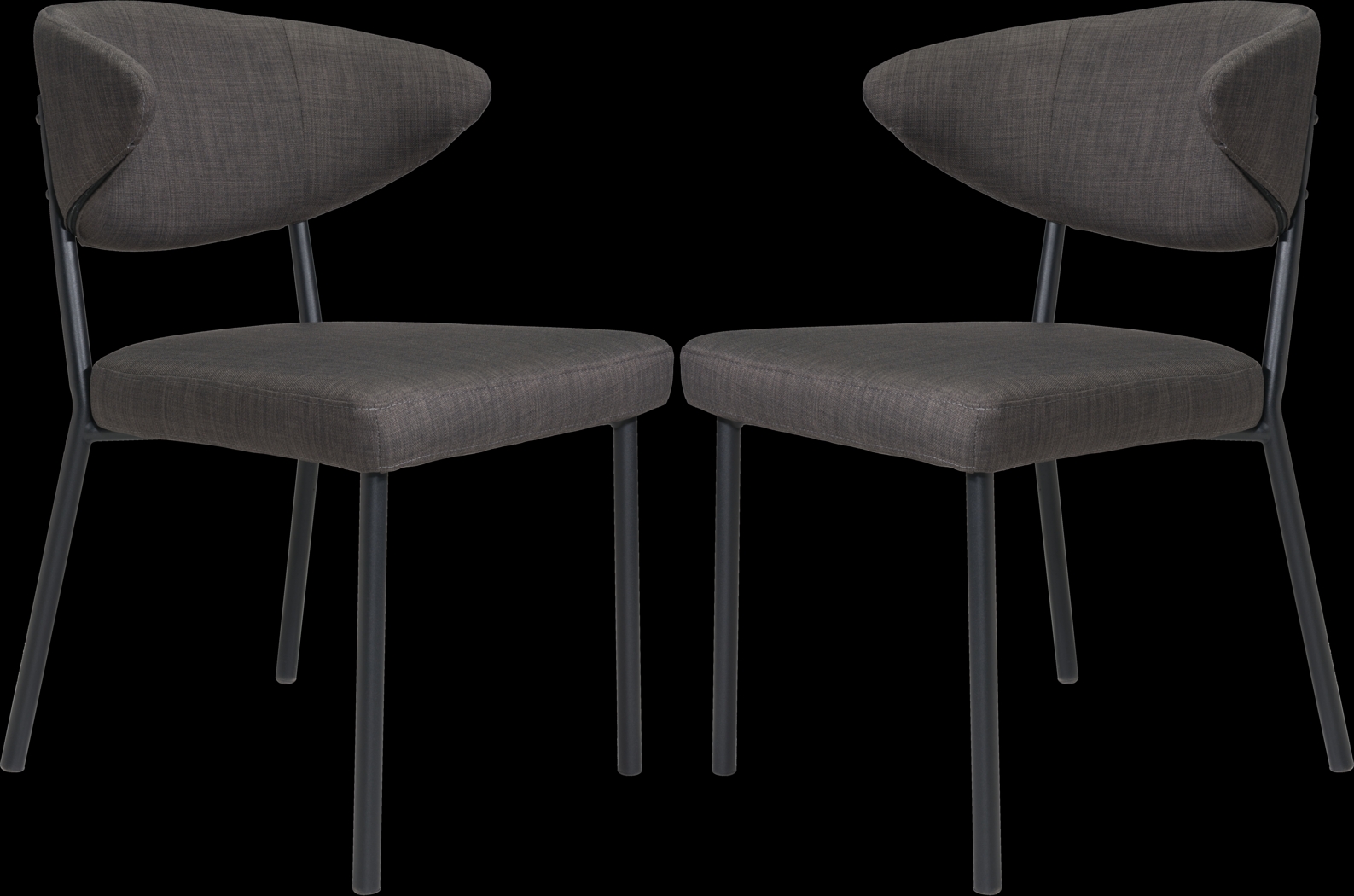 Pontus Charcoal Dining Chairs (Set of 2) - Thumbnail - Image 1