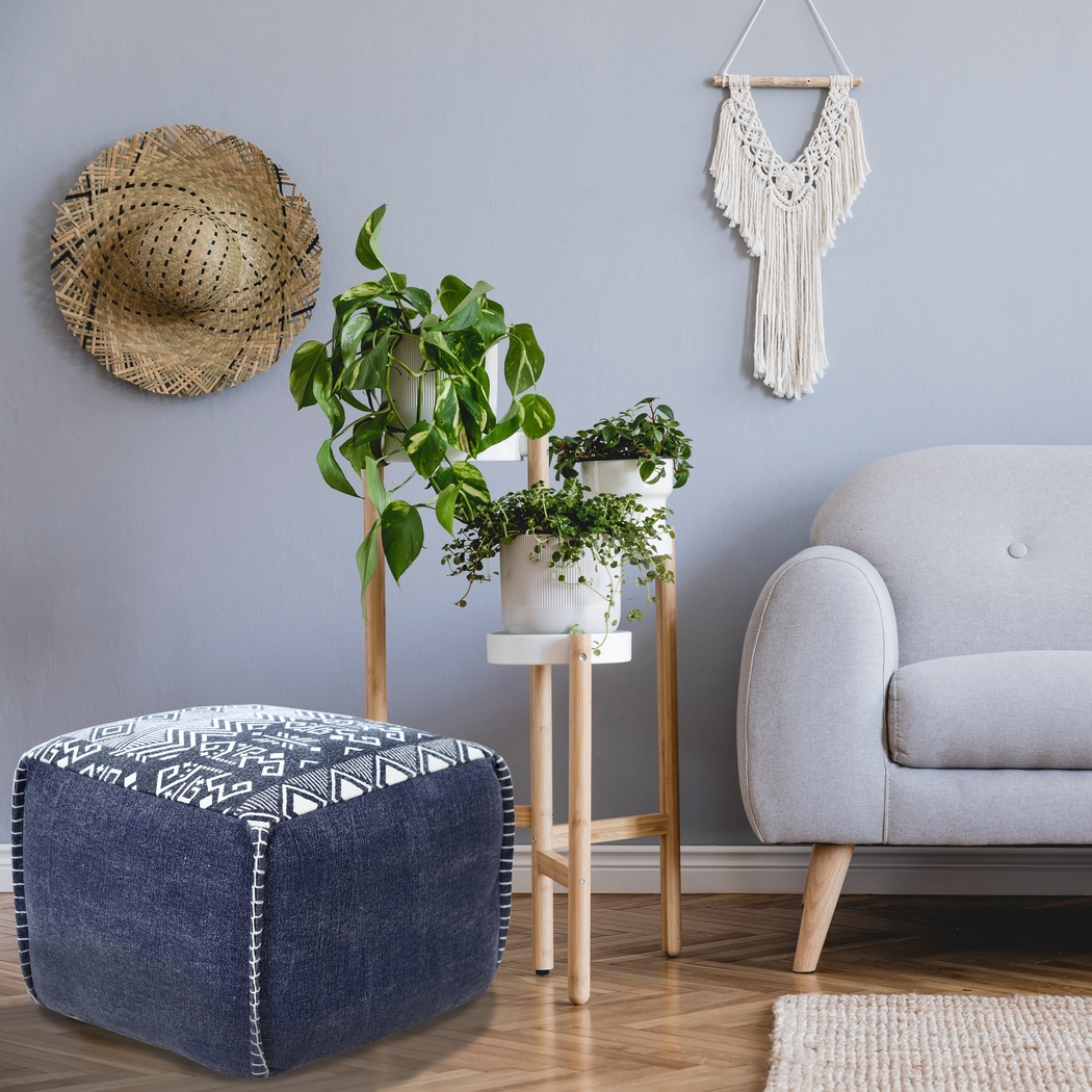 Popilen Blue Pouf - Thumbnail - Image 2
