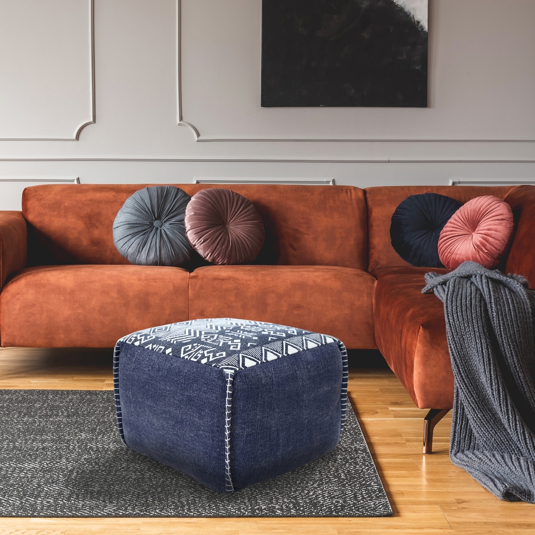 Popilen Blue Pouf - Thumbnail - Image 3