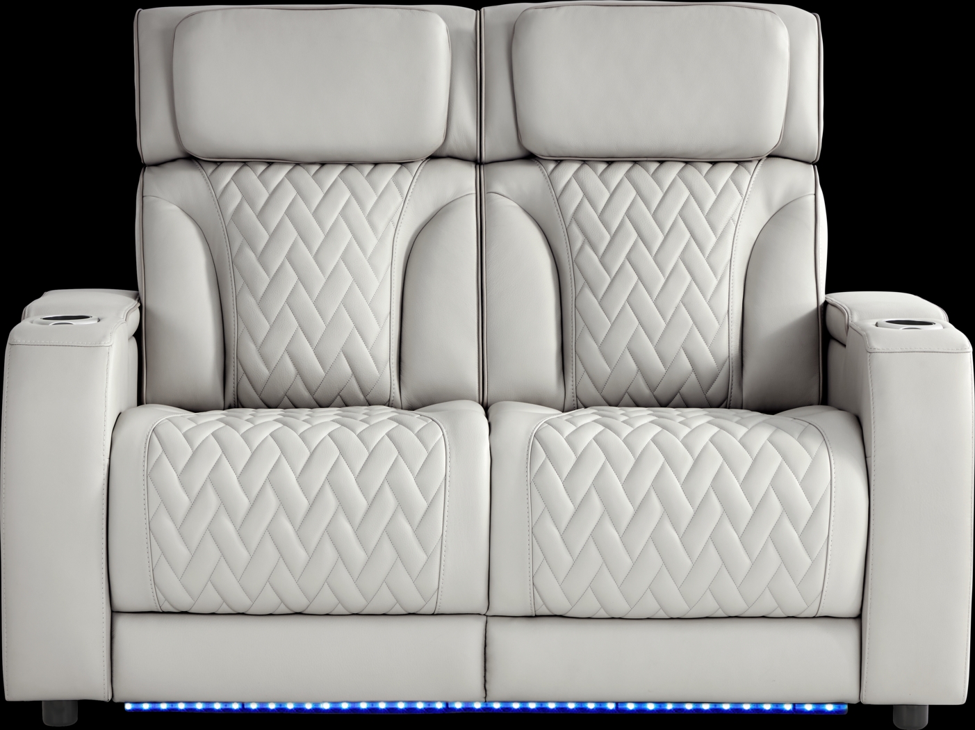 Port Royal Gray Leather 5 Pc Living Room with Triple Power Reclining Sofa - Thumbnail - Image 9