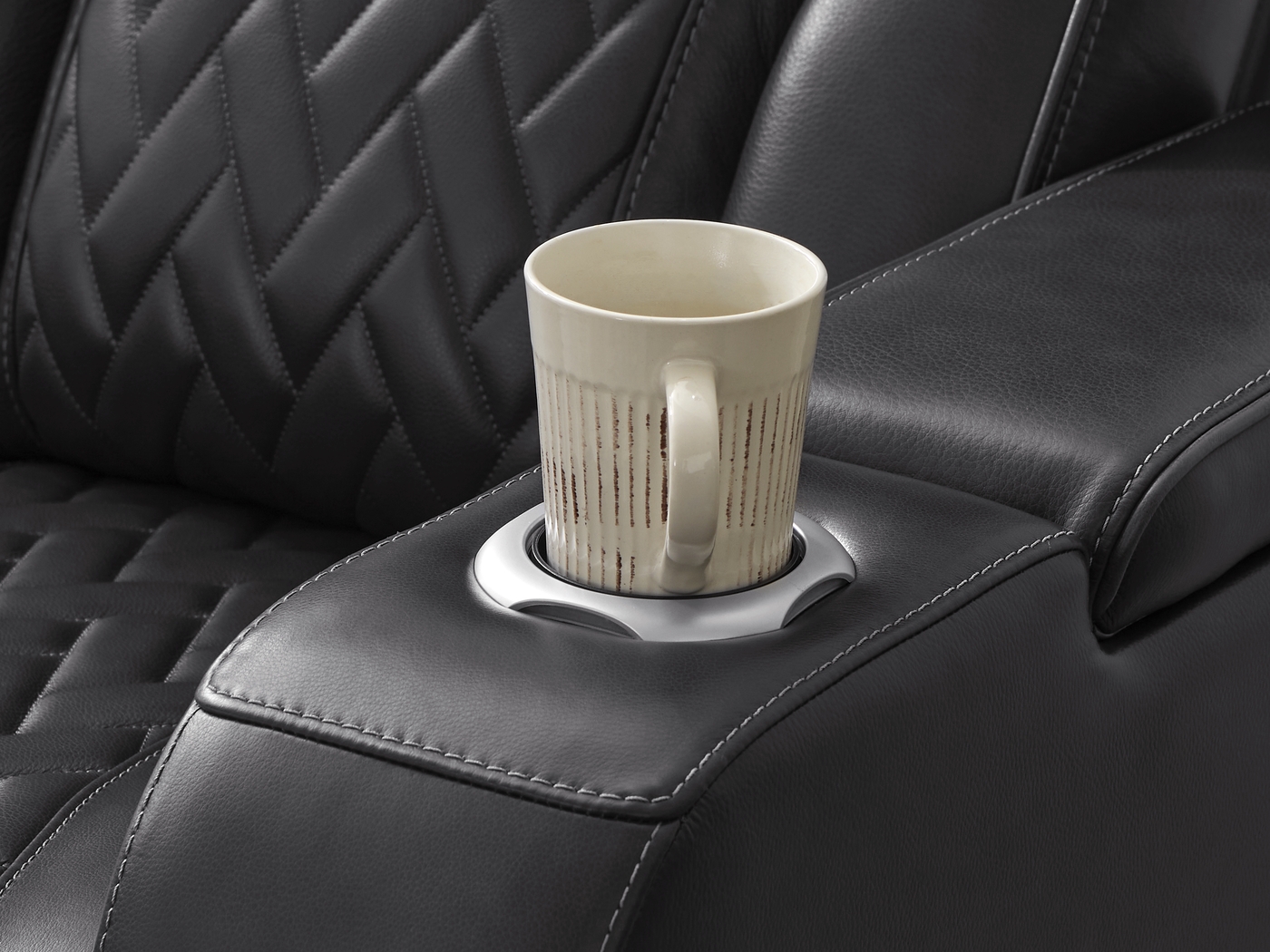 Port Royal Midnight Leather Loveseat - Thumbnail - Image 3