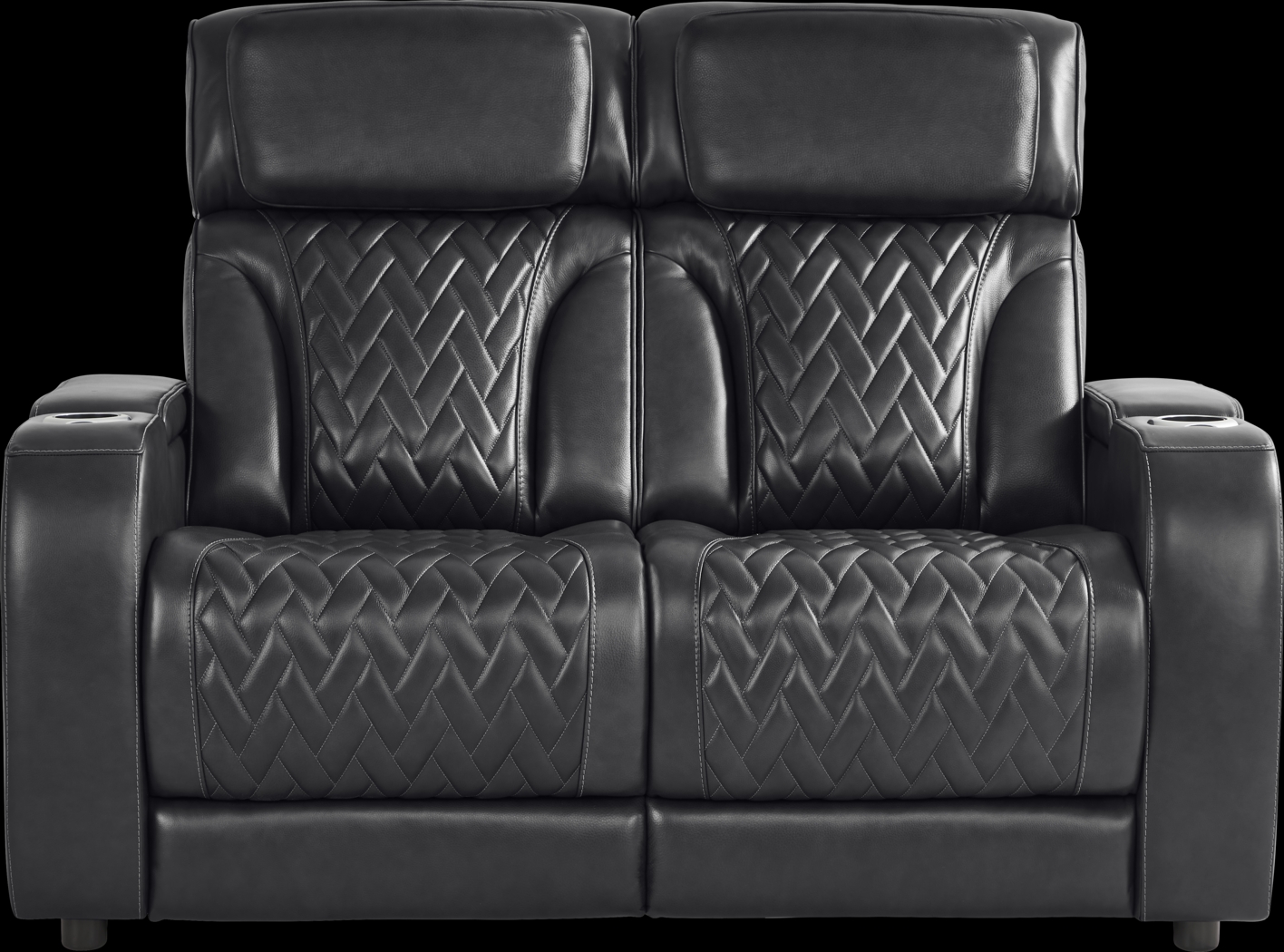 Port Royal Midnight Leather Loveseat - Thumbnail - Image 1