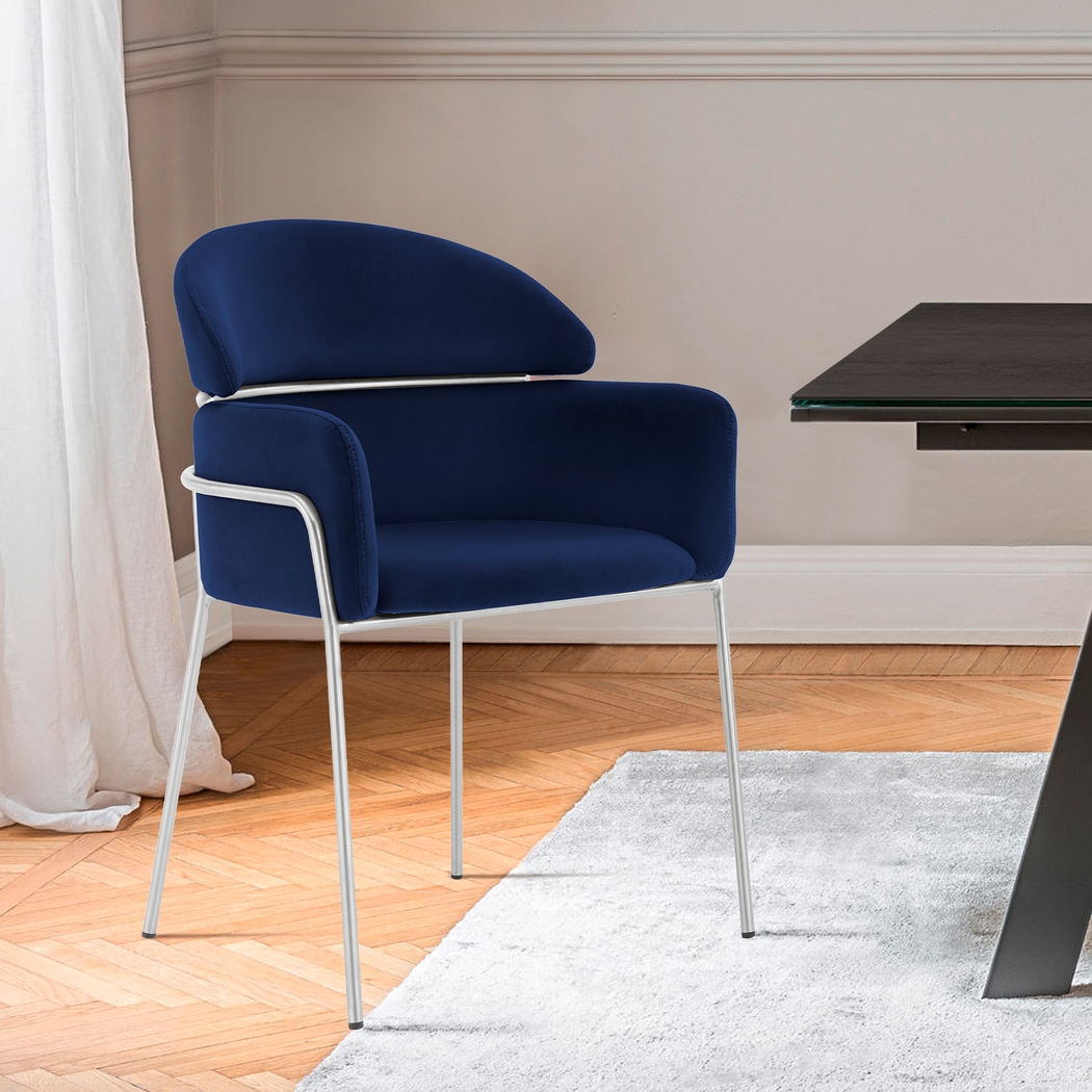 Portalane Dark Blue Dining Chair, Set of 2 - Thumbnail - Image 5