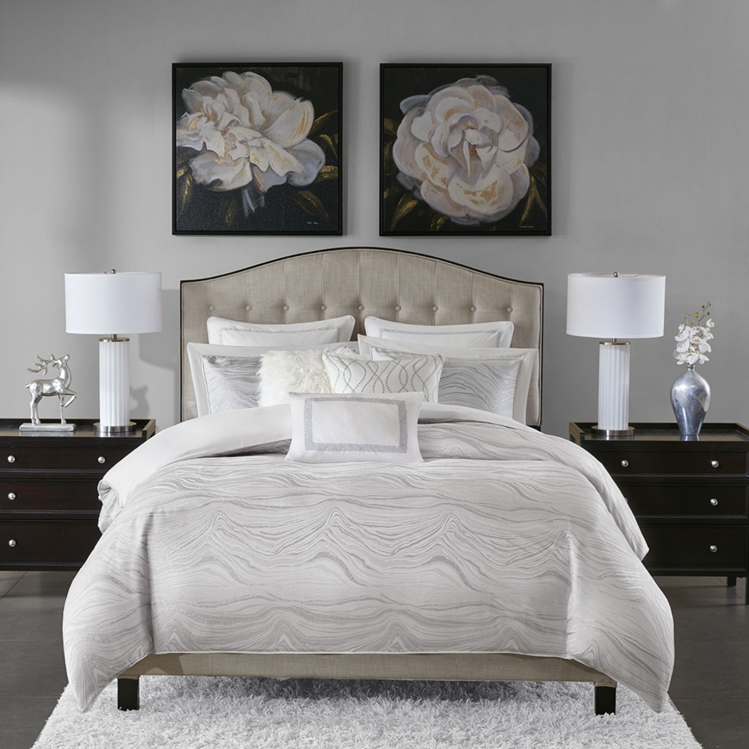 Porteous White 8 Pc Queen Comforter Set - Thumbnail - Image 1