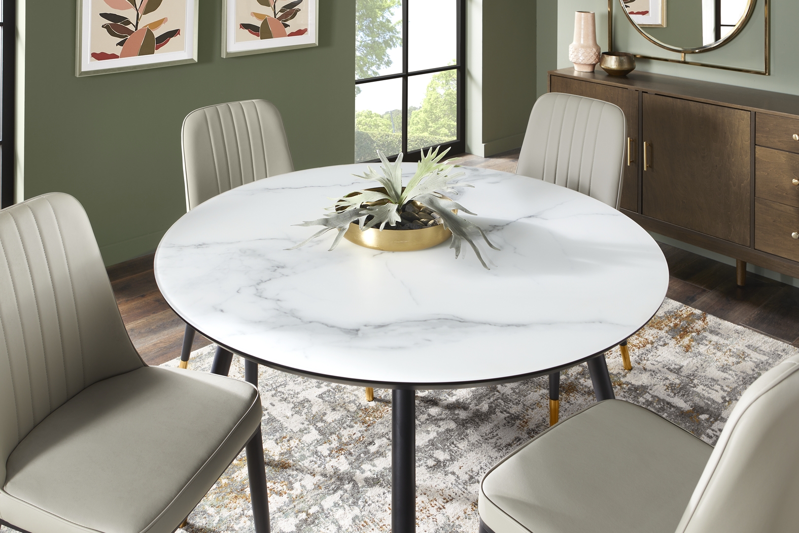 Portland Square White Round Dining Table - Thumbnail - Image 3