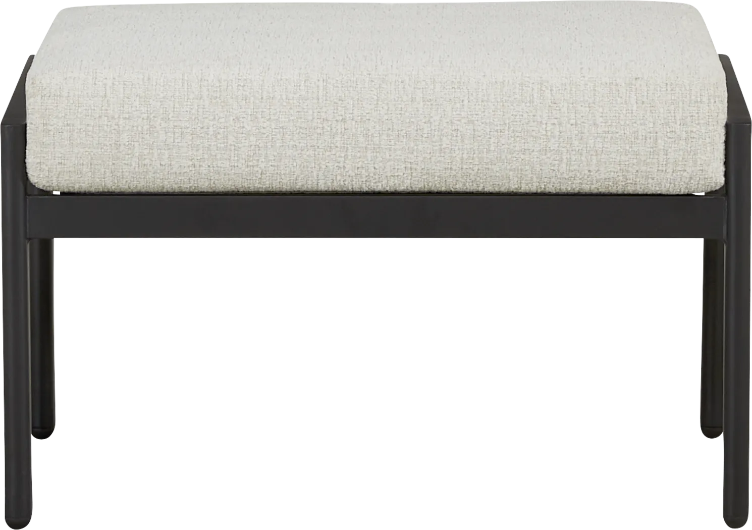 Porto Black Ottoman with Beige Cushion - Image 2