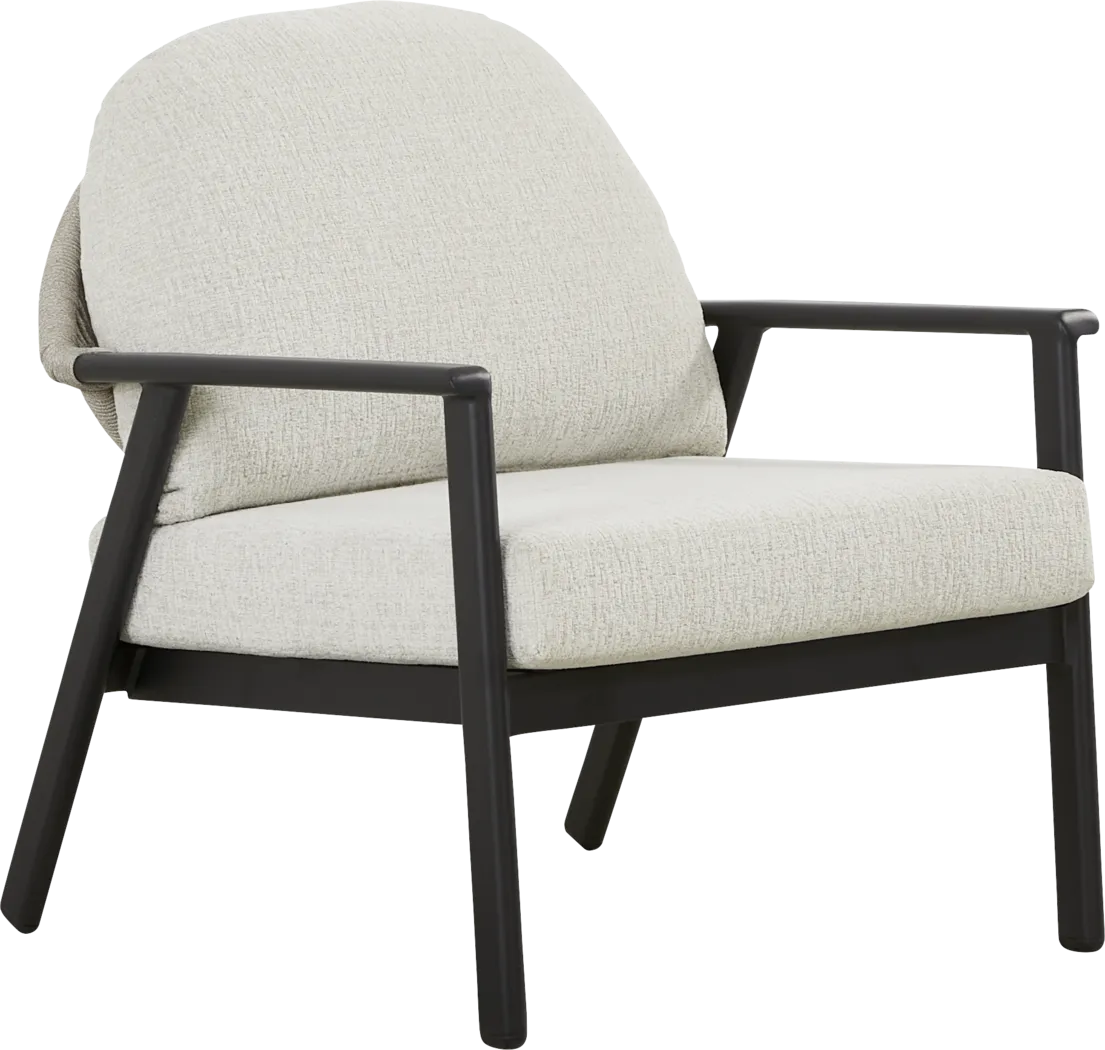 Porto Black 4 Pc Outdoor Seating Set with Beige Cushions - Image 7