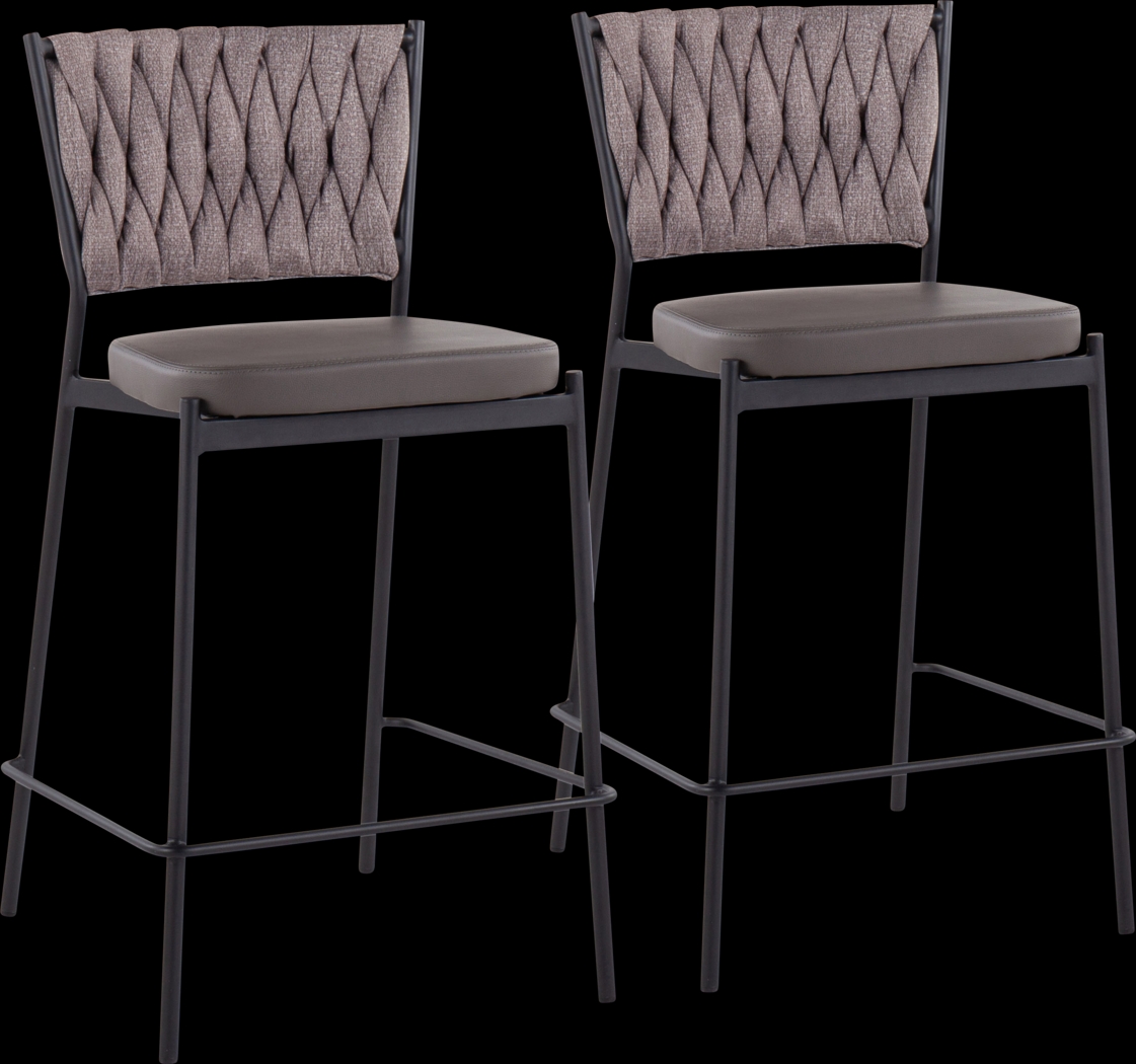 Portola Gem Brown Counter Height Stool, Set of 2 - Thumbnail - Image 1