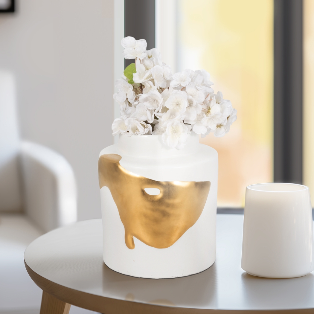 Portolaa White 10 in. Vase - Thumbnail - Image 2