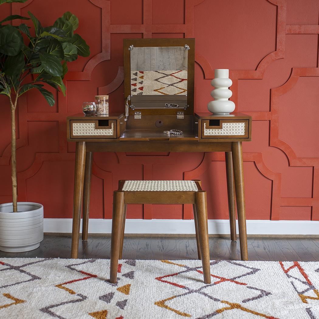 Portsher Walnut Vanity Set - Thumbnail - Image 2