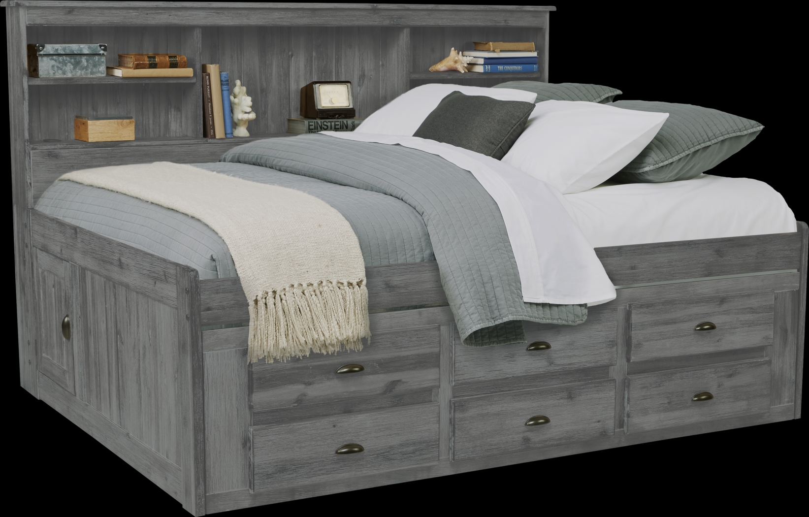 Portside Gray 3 Pc Full Daybed with Storage - Thumbnail - Image 1