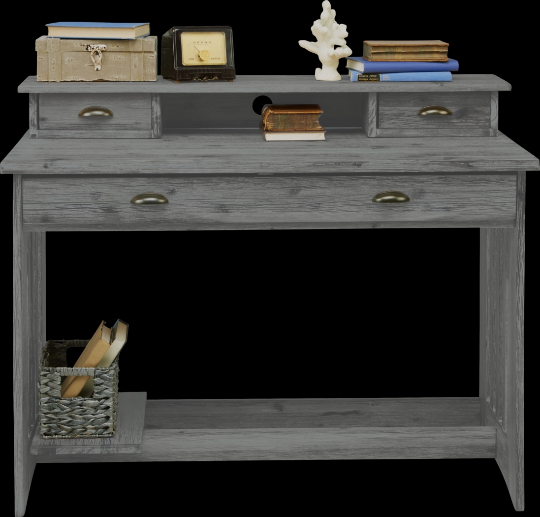 Kids Portside Gray Desk and Hutch - Thumbnail - Image 1