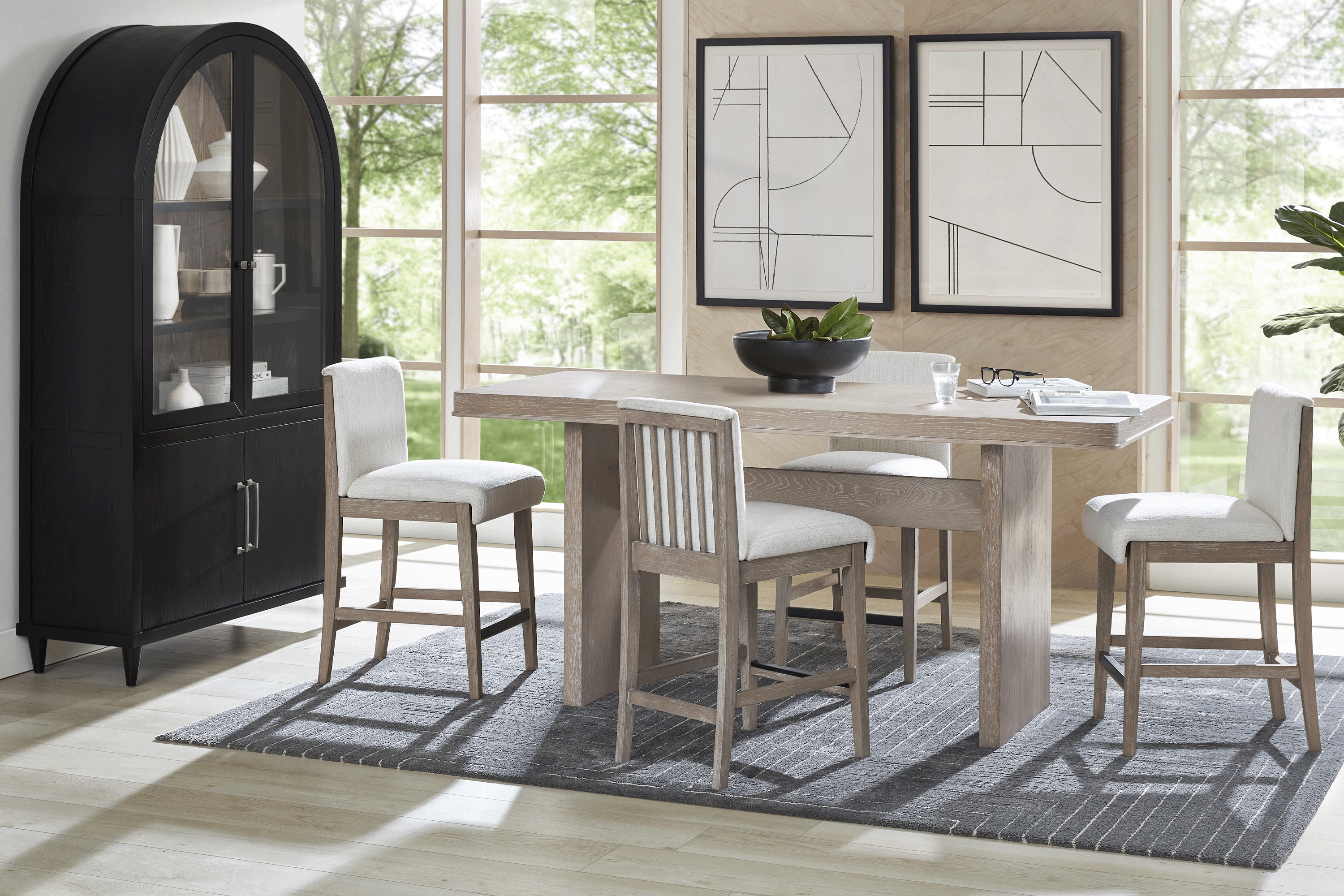 Portsmouth Natural 5 Pc Counter Height Dining Room with Natural Stools - Thumbnail - Image 1