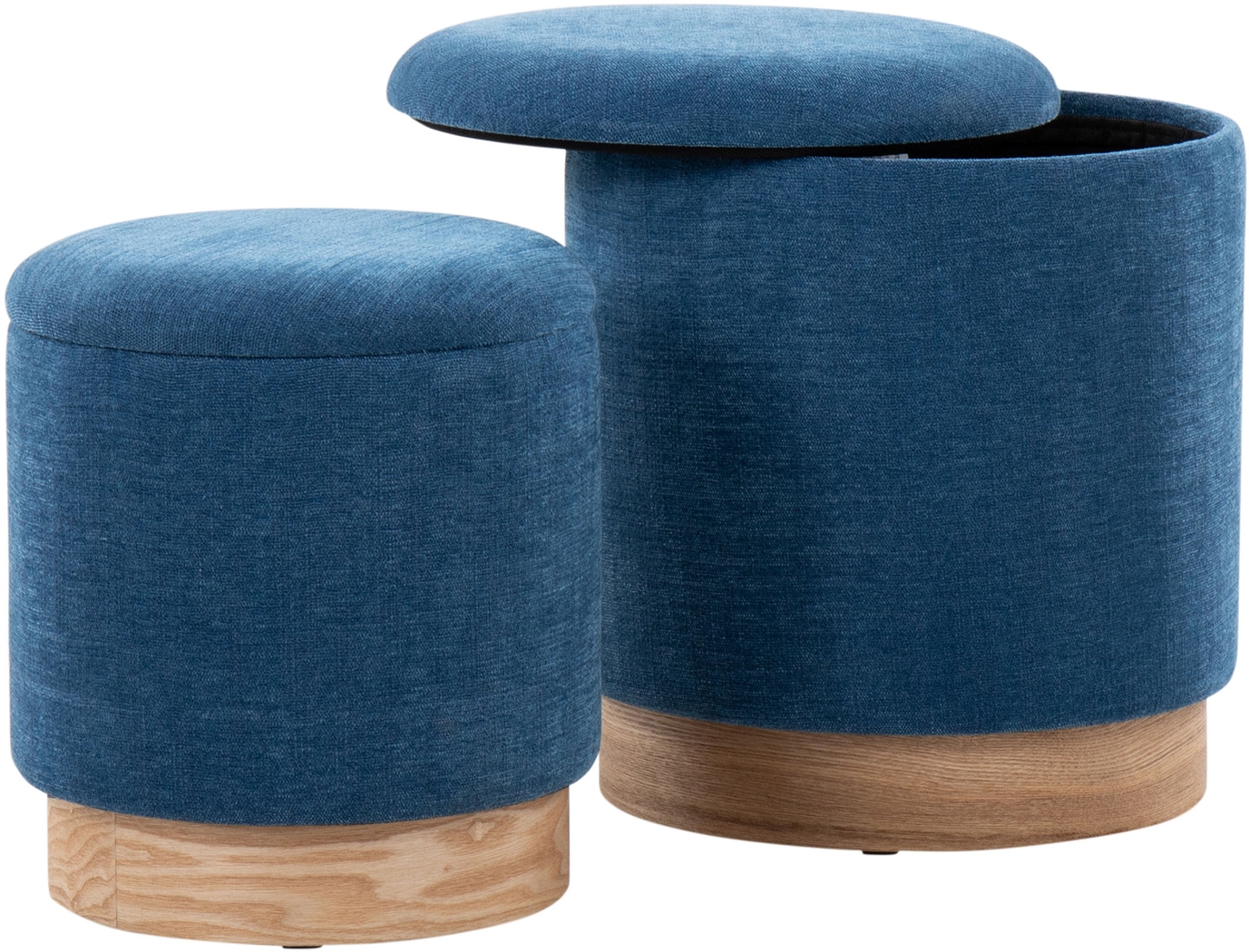 Poulnot Blue Ottoman, Set of 2 - Thumbnail - Image 3