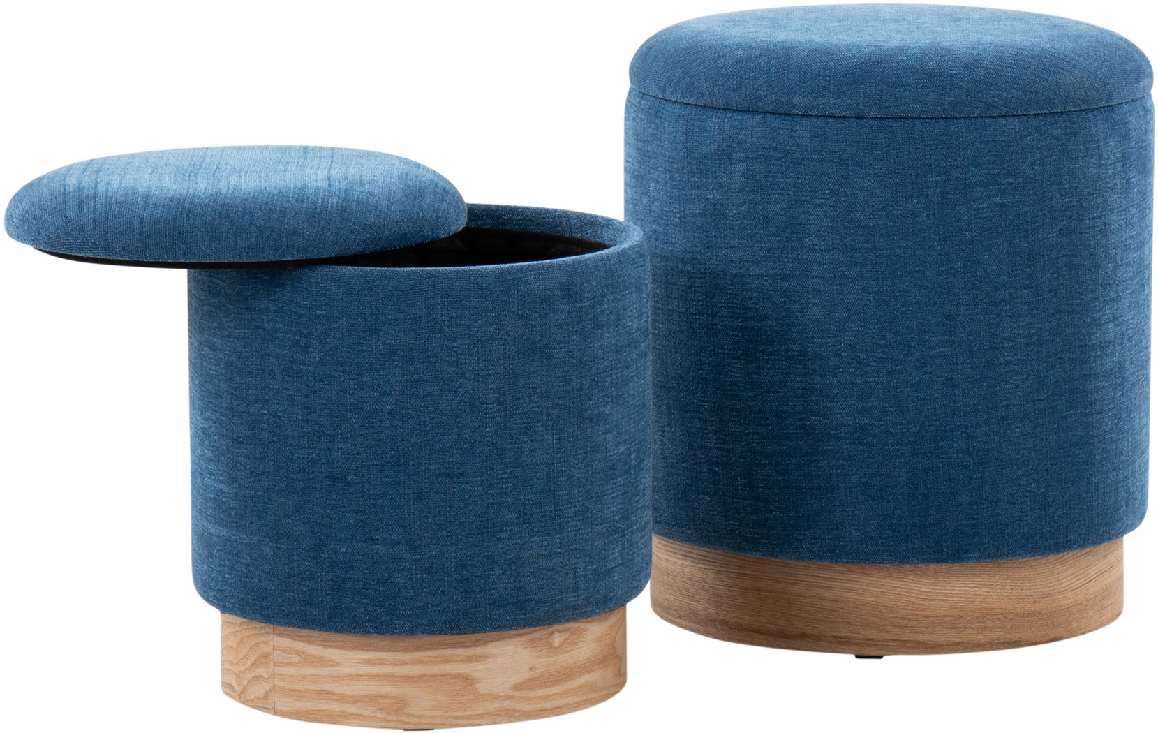 Poulnot Blue Ottoman, Set of 2 - Thumbnail - Image 4