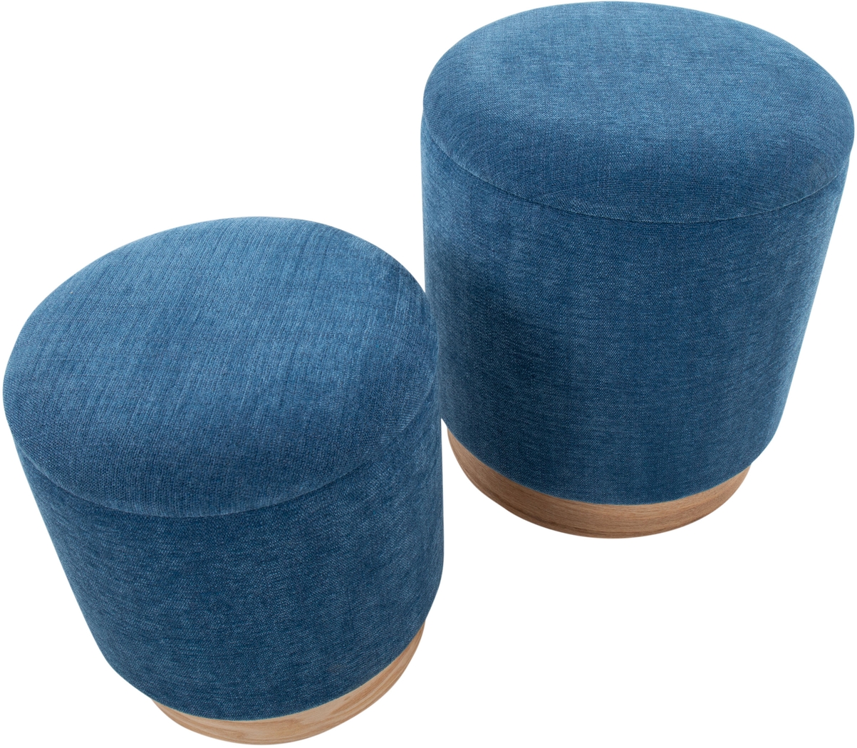 Poulnot Blue Ottoman, Set of 2 - Thumbnail - Image 6