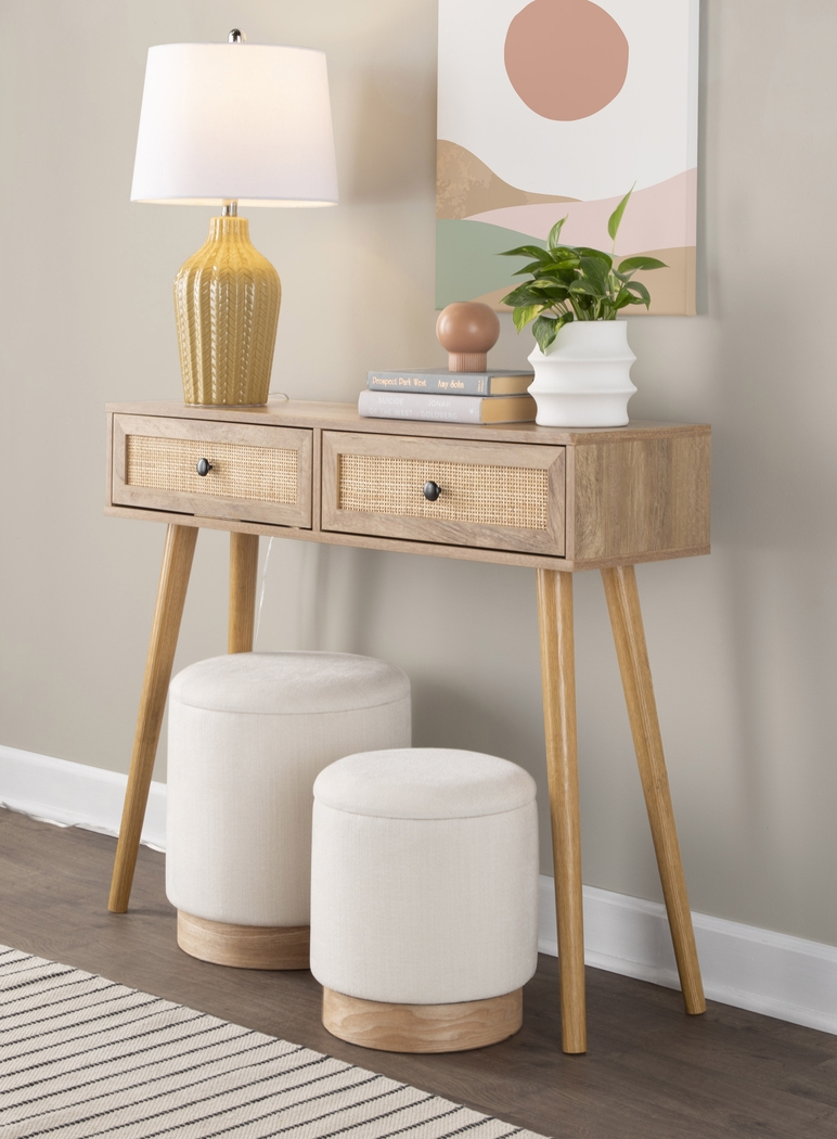 Poulnot Cream Ottoman, Set of 2 - Thumbnail - Image 2