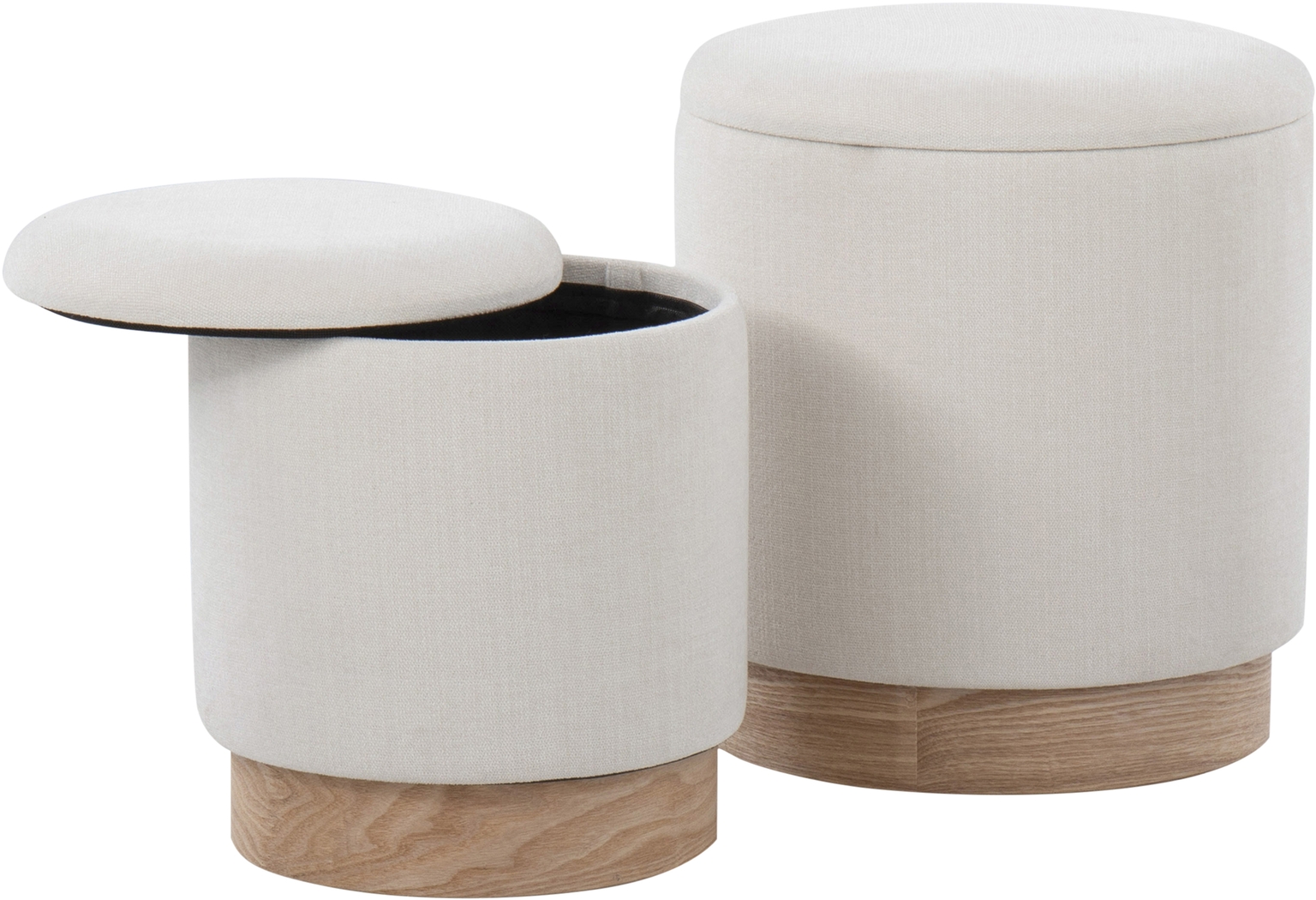 Poulnot Cream Ottoman, Set of 2 - Thumbnail - Image 4