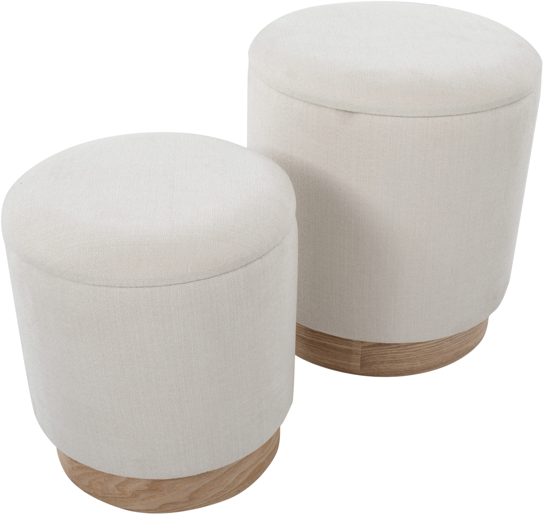 Poulnot Cream Ottoman, Set of 2 - Thumbnail - Image 7