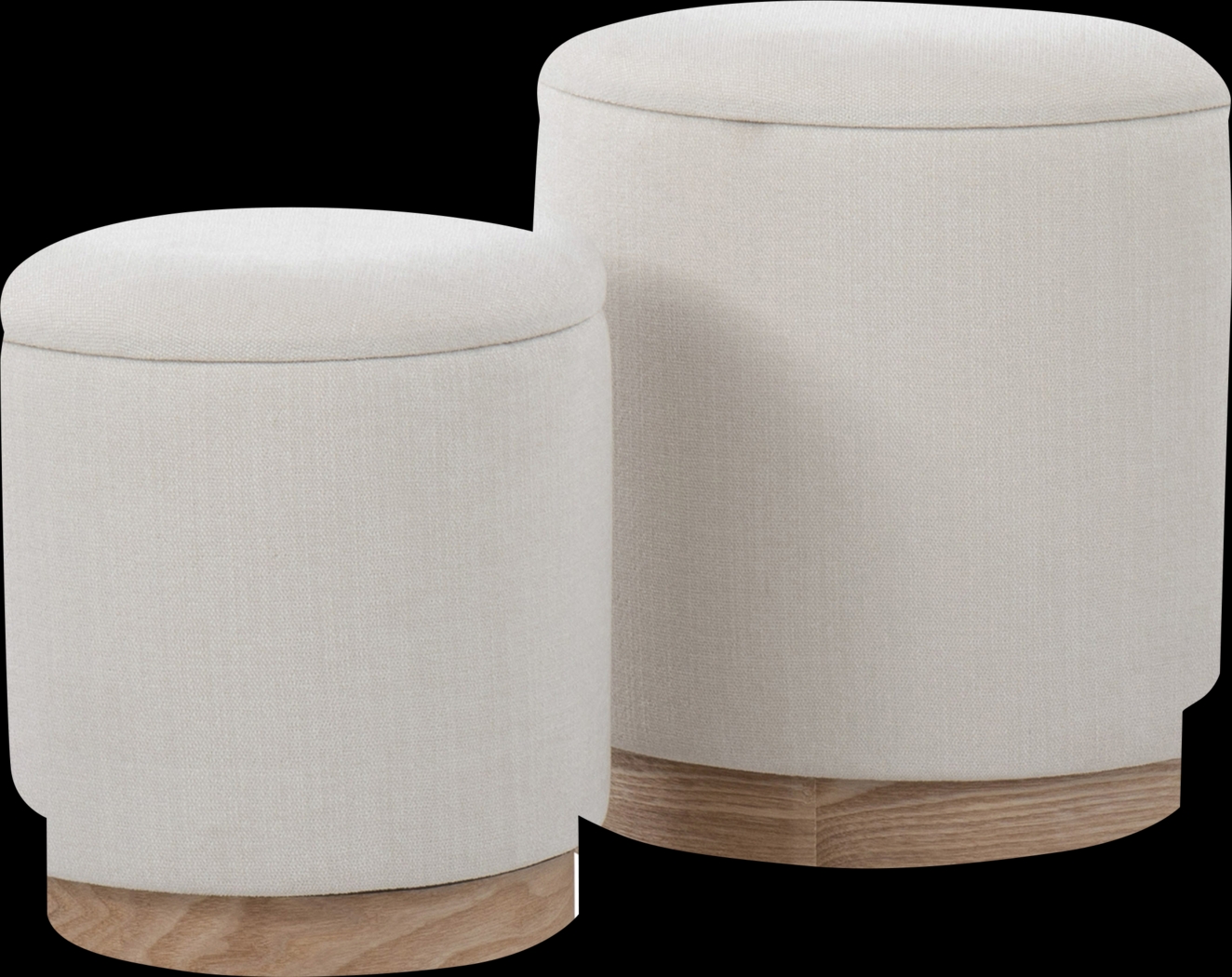 Poulnot Cream Ottoman, Set of 2 - Thumbnail - Image 1
