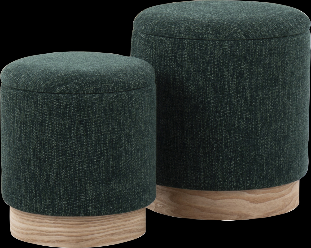 Poulnot Green Ottoman, Set of 2 - Thumbnail - Image 1