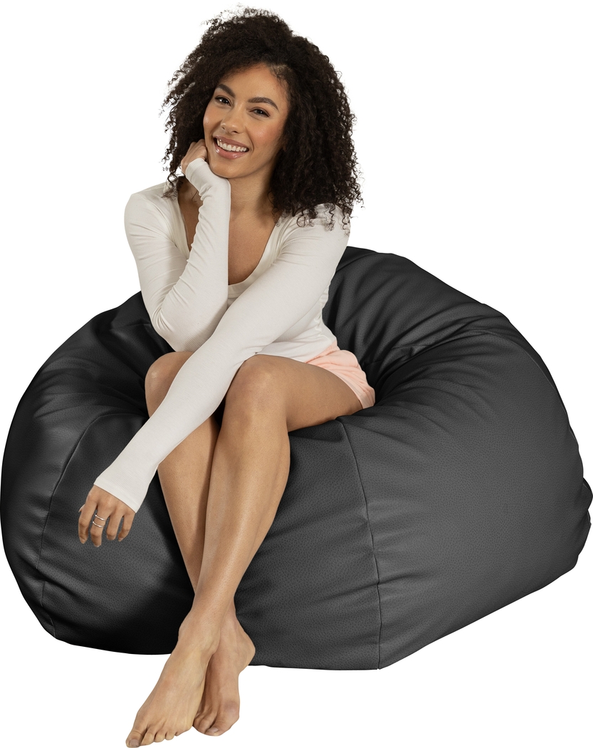 Prasia Black Bean Bag Chair - Thumbnail - Image 7