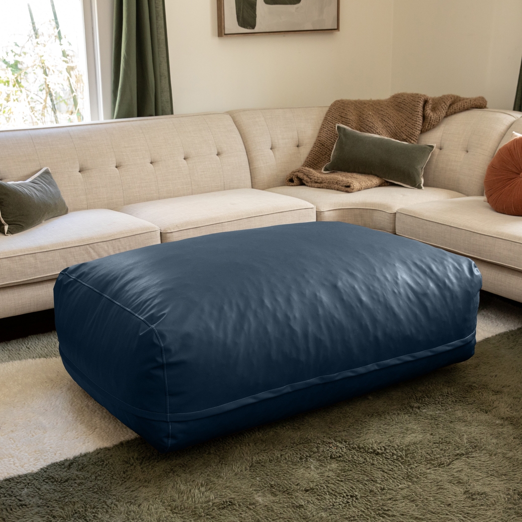 Prasia Blue Large Bean Bag Chair - Thumbnail - Image 2